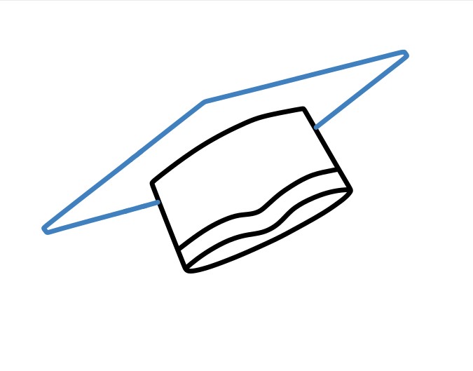 Hướng dẫn vẽ chiếc mũ tốt nghiệp truyền thống. - Bước 3