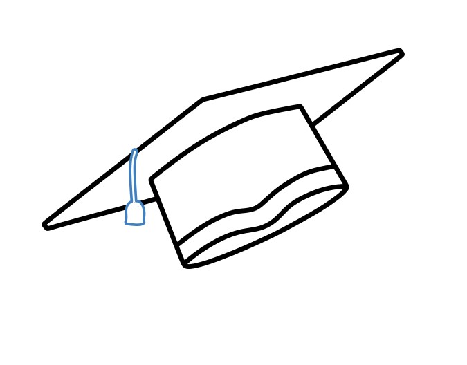 Hướng dẫn vẽ chiếc mũ tốt nghiệp truyền thống. - Bước 4