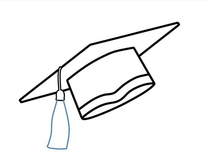 Hướng dẫn vẽ chiếc mũ tốt nghiệp truyền thống. - Bước 5