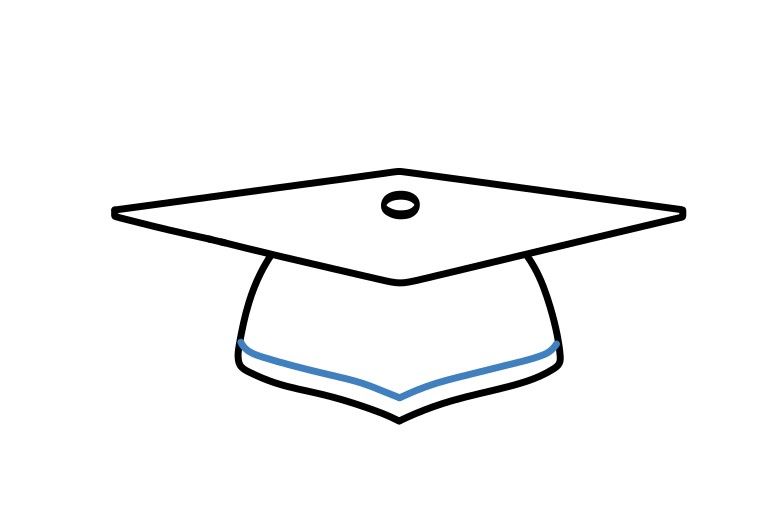 Hướng dẫn vẽ mũ tốt nghiệp cực kì đơn giản. - Bước 4