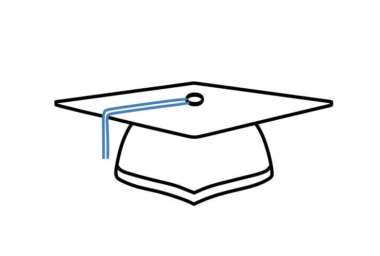 Hướng dẫn vẽ mũ tốt nghiệp cực kì đơn giản. - Bước 5