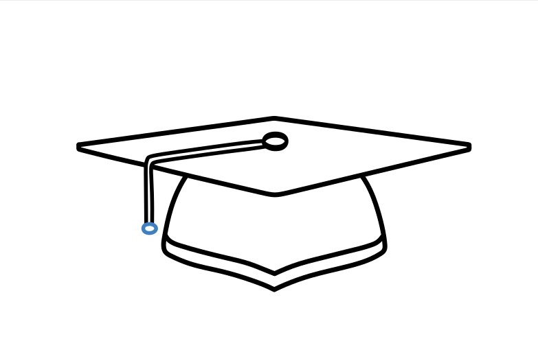 Hướng dẫn vẽ mũ tốt nghiệp cực kì đơn giản. - Bước 6