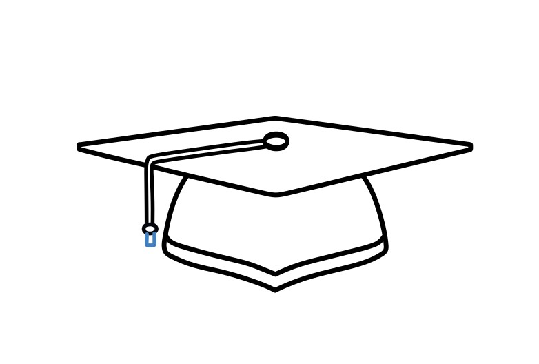 Hướng dẫn vẽ mũ tốt nghiệp cực kì đơn giản. - Bước 7