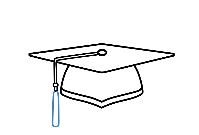 Hướng dẫn vẽ mũ tốt nghiệp cực kì đơn giản. - Bước 8