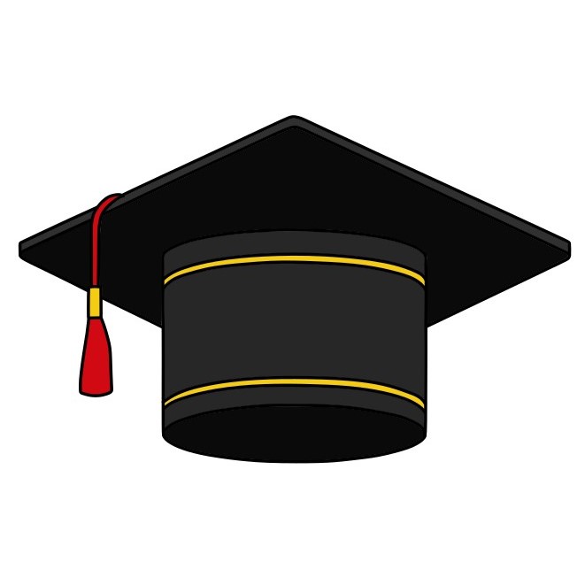 Hướng dẫn vẽ chiếc mũ tốt nghiệp màu đen viền vàng. - Bước 8