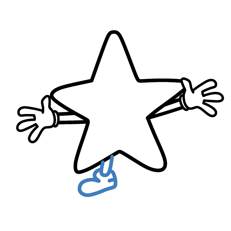 Hướng dẫn vẽ một ngôi sao hoạt hình đáng yêu. - Bước 5