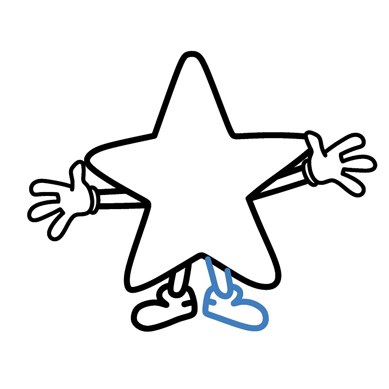 Hướng dẫn vẽ một ngôi sao hoạt hình đáng yêu. - Bước 6