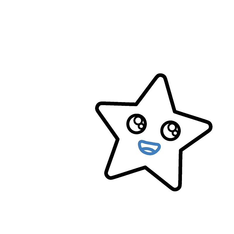 Hướng dẫn vẽ một ngôi sao đang bay. - Bước 4