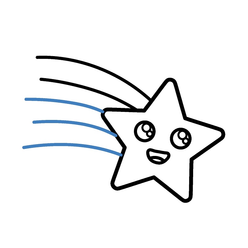 Hướng dẫn vẽ một ngôi sao đang bay. - Bước 6