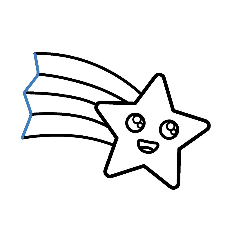 Hướng dẫn vẽ một ngôi sao đang bay. - Bước 7