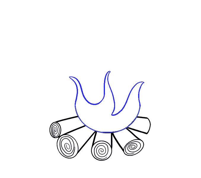 Hướng dẫn cách vẽ ngọn lửa chi tiết từng bước cho bé - Bước 2