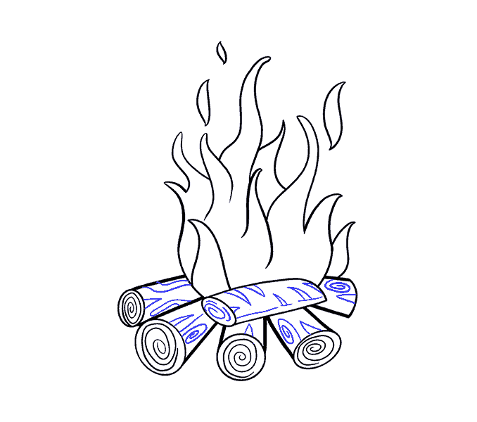 Hướng dẫn cách vẽ ngọn lửa chi tiết từng bước cho bé - Bước 5