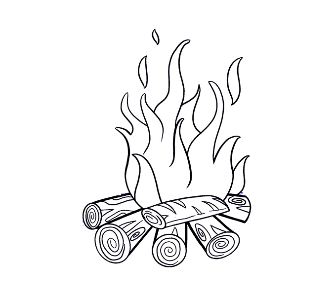 Hướng dẫn cách vẽ ngọn lửa chi tiết từng bước cho bé - Bước 6