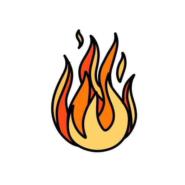 Hướng dẫn vẽ ngọn lửa rất đơn giản cho trẻ em