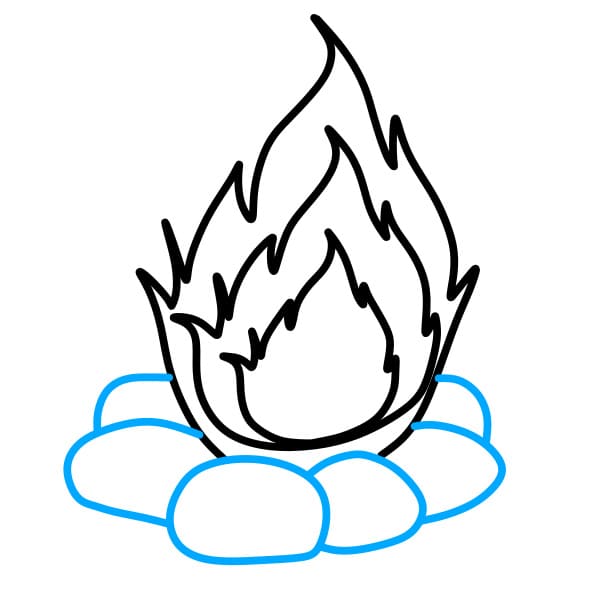 Hướng dẫn vẽ ngon lửa đẹp - Bước 3