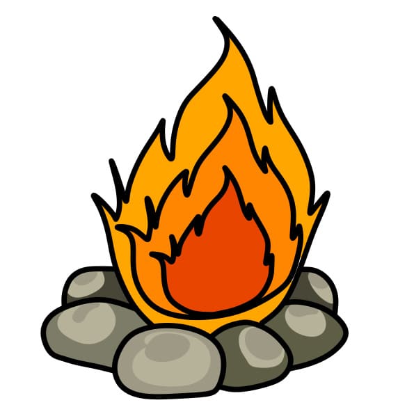 Hướng dẫn vẽ ngon lửa đẹp - Bước 4