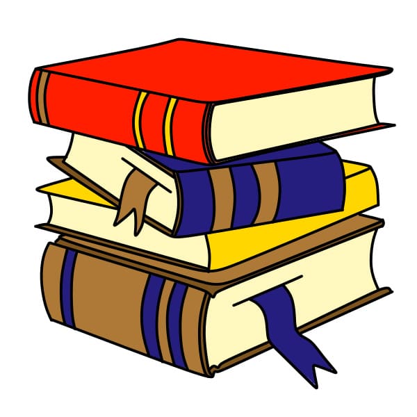 Hướng dẫn vẽ một chồng sách