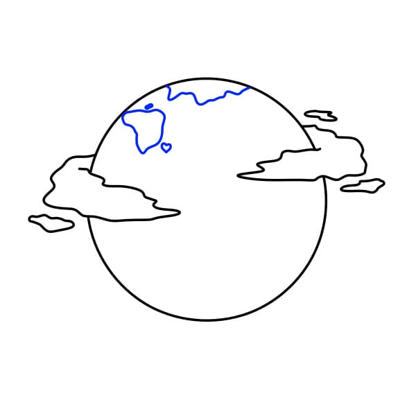 Hướng dẫn vẽ trái đất xinh đẹp - Bước 3