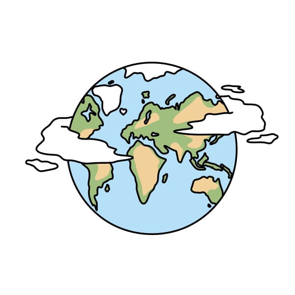 Hướng dẫn vẽ trái đất xinh đẹp - Bước 4