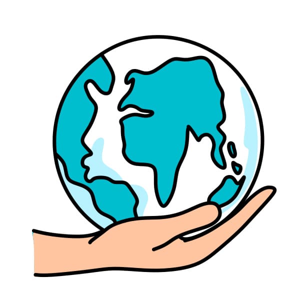 Hướng dẫn vẽ trái đất nằm trong bàn tay - Bước 4