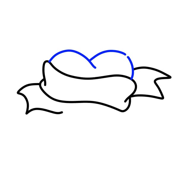 Hướng dẫn vẽ trái tim có mũi tên xuyên qua - Bước 2