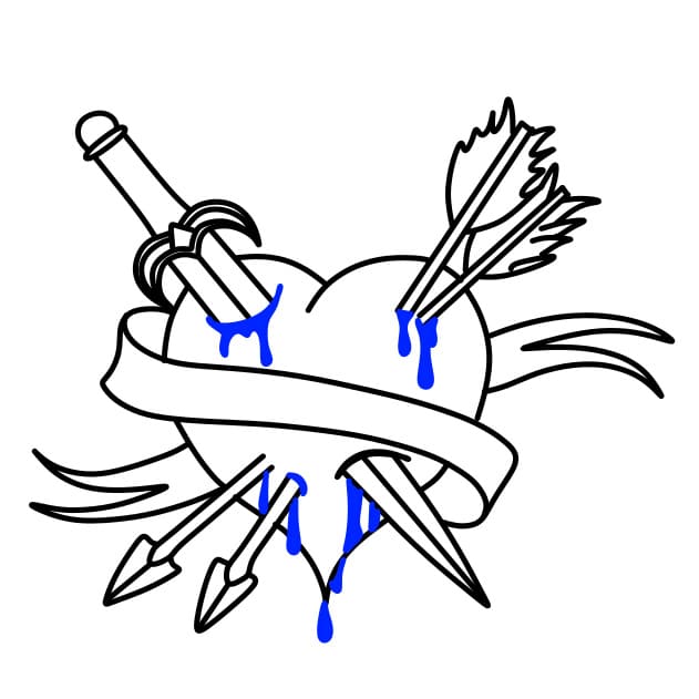 Hướng dẫn vẽ trái tim nghệ thuật - Bước 14