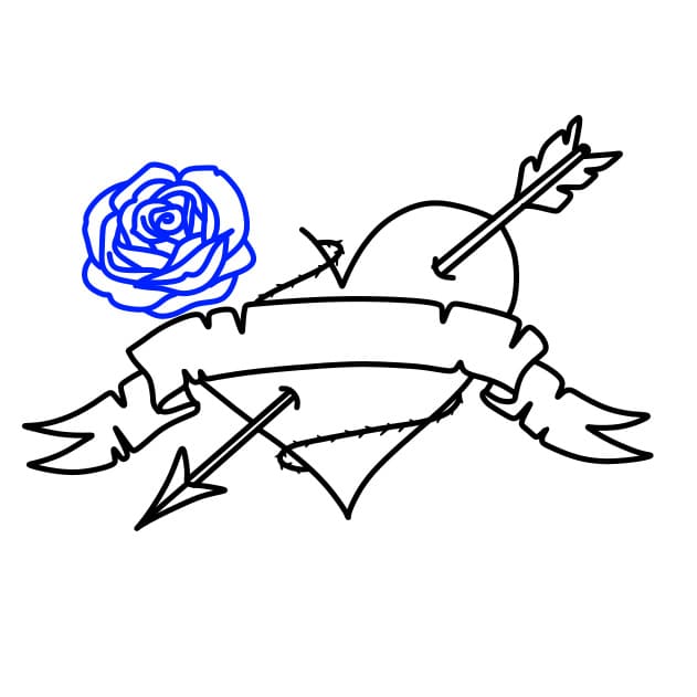 Hướng dẫn vẽ trái tim nghệ thuật - Bước 5