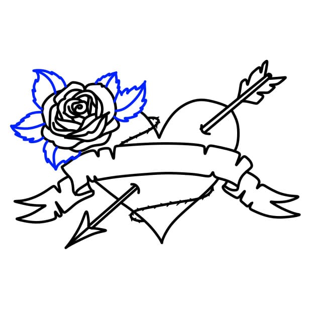 Hướng dẫn vẽ trái tim nghệ thuật - Bước 6