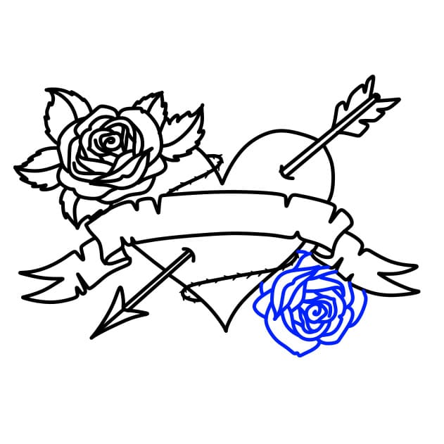 Hướng dẫn vẽ trái tim nghệ thuật - Bước 7