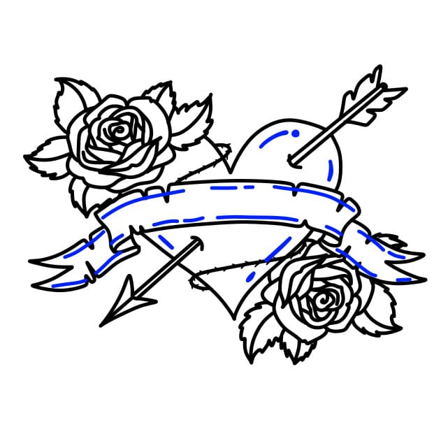 Hướng dẫn vẽ trái tim nghệ thuật - Bước 8