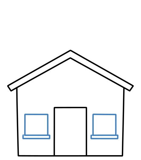 Hướng dẫn vẽ trường học đơn giản. - Bước 4