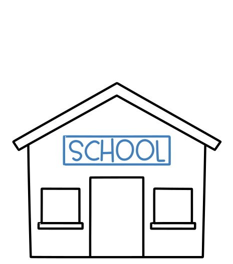 Hướng dẫn vẽ trường học đơn giản. - Bước 5