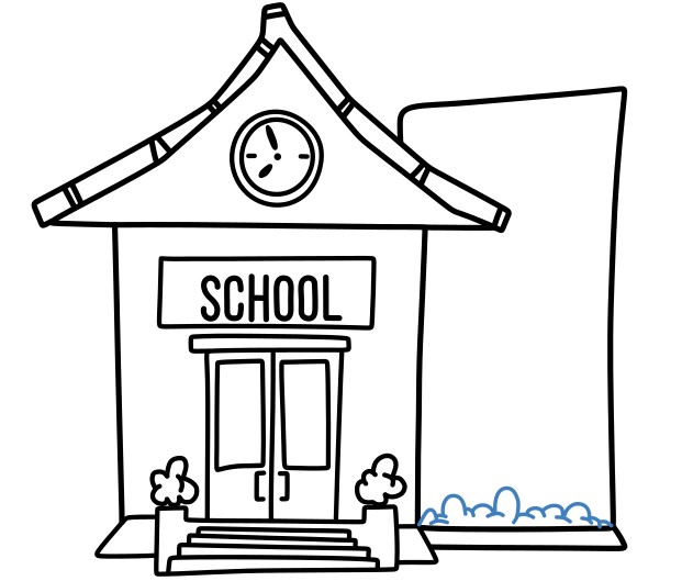 Hướng dẫn vẽ một ngôi trường học hiện đại. - Bước 10