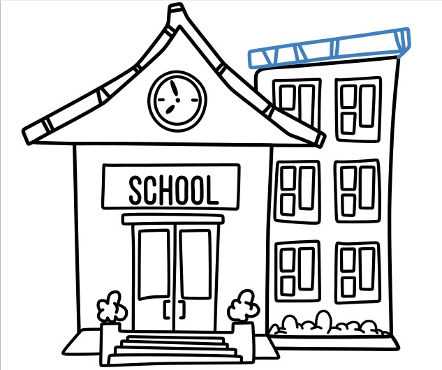 Hướng dẫn vẽ một ngôi trường học hiện đại. - Bước 12