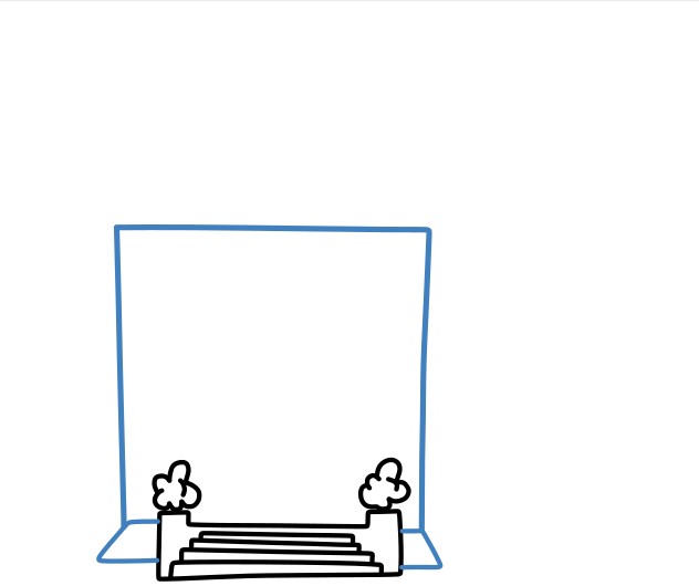 Hướng dẫn vẽ một ngôi trường học hiện đại. - Bước 4