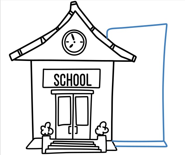 Hướng dẫn vẽ một ngôi trường học hiện đại. - Bước 9