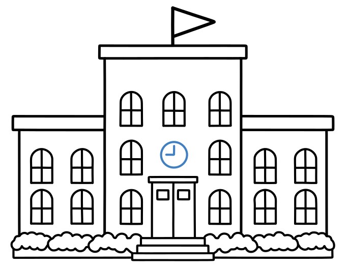 Hướng dẫn vẽ một trường học lớn. - Bước 10