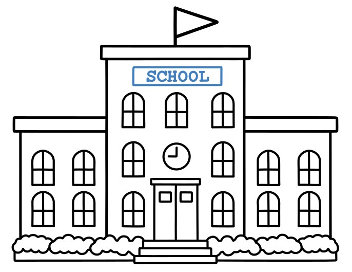 Hướng dẫn vẽ một trường học lớn. - Bước 11