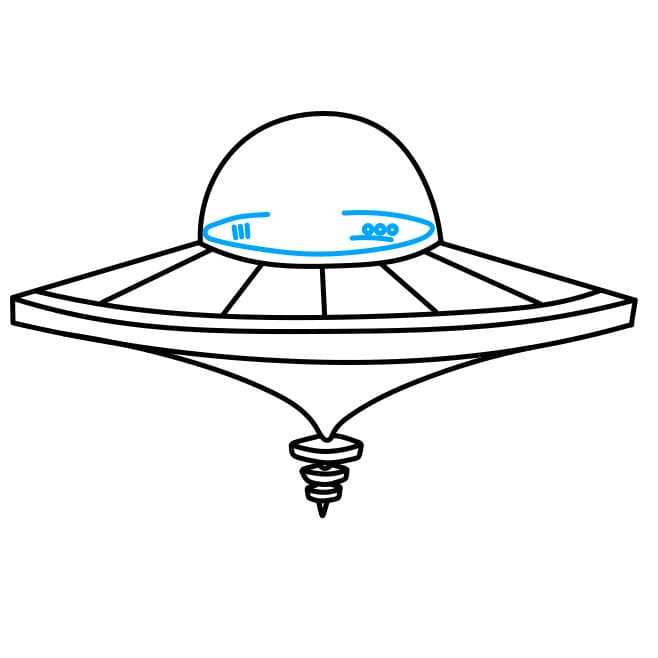 Hướng dẫn vẽ người ngoài hành tinh đang điều khiển đĩa bay - Bước 6