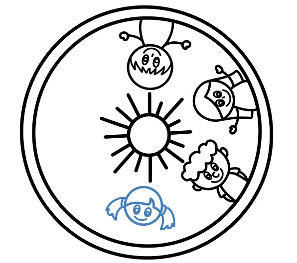 Hướng dẫn vẽ một vòng tròn tình bạn - Bước 7