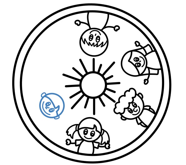 Hướng dẫn vẽ một vòng tròn tình bạn - Bước 8