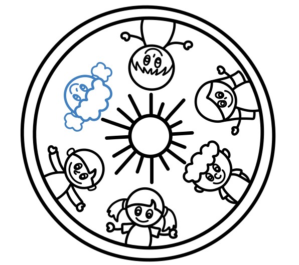 Hướng dẫn vẽ một vòng tròn tình bạn - Bước 9