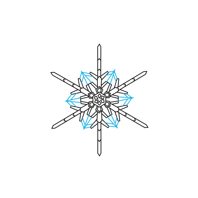 Hướng dẫn cách vẽ bông tuyết thật đẹp và trông thật long lanh - Bước 8