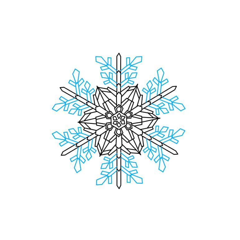 Hướng dẫn cách vẽ bông tuyết thật đẹp và trông thật long lanh - Bước 9