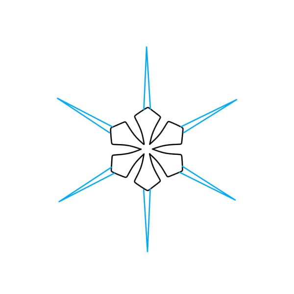 Hướng dẫn cách vẽ bông tuyết thật đẹp và trông thật đẹp đẽ cho bé - Bước 2