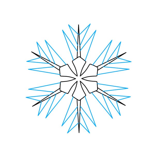 Hướng dẫn cách vẽ bông tuyết thật đẹp và trông thật đẹp đẽ cho bé - Bước 3