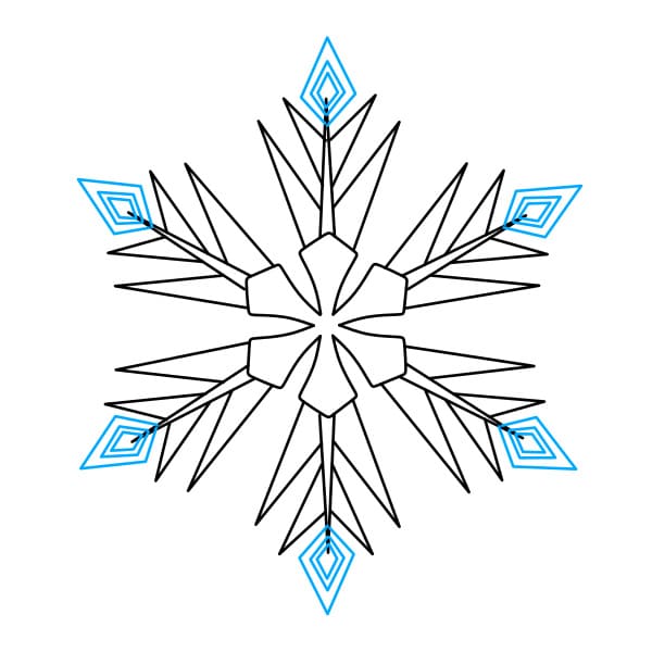 Hướng dẫn cách vẽ bông tuyết thật đẹp và trông thật đẹp đẽ cho bé - Bước 4