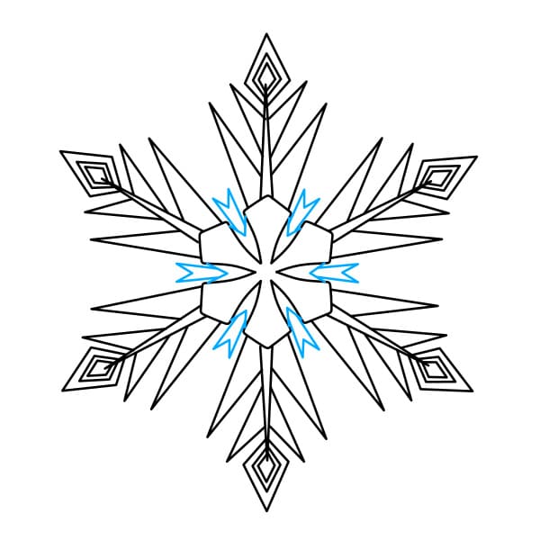 Hướng dẫn cách vẽ bông tuyết thật đẹp và trông thật đẹp đẽ cho bé - Bước 5