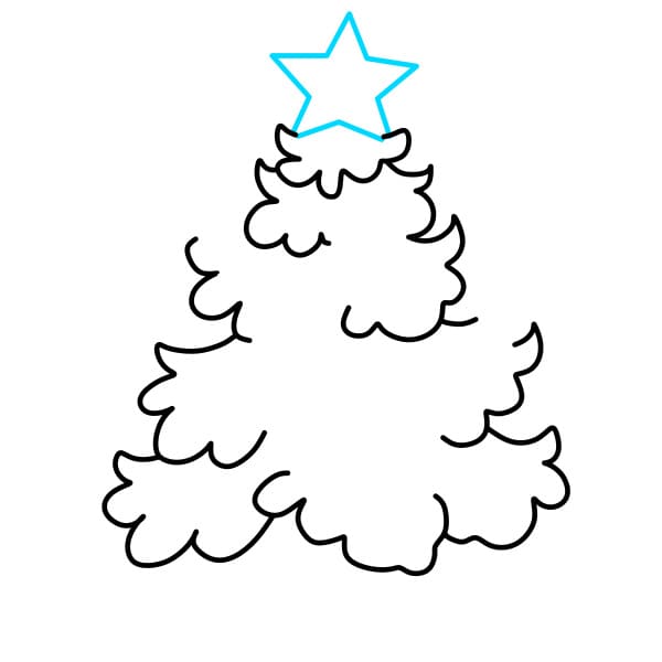 Hướng dẫn vẽ cây thông Noel - Bước 2