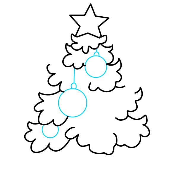 Hướng dẫn vẽ cây thông Noel - Bước 3
